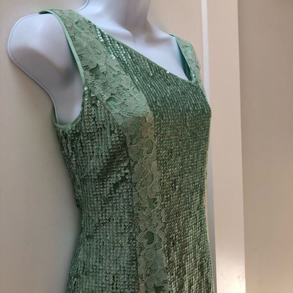 Jessica Simpson asymmetrical mint green sequin dress woman’s‎ size 4 - Picture 6 of 9